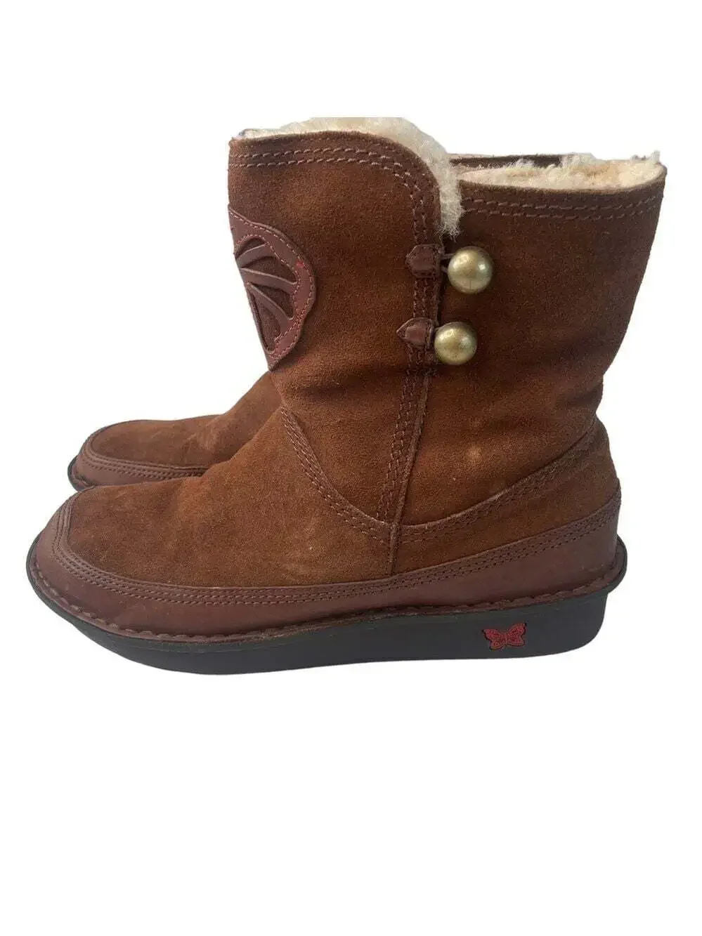 Alegria ASP-6126 Aspen Size 11 Brown Suede Sherpa Lined Wedge Sole Winter Boots